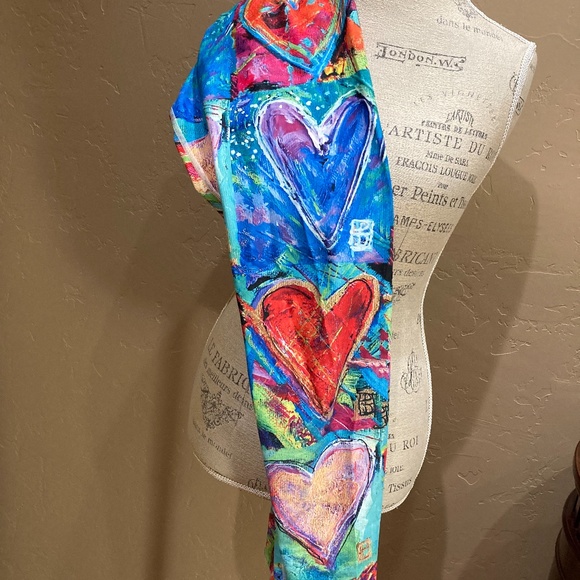 Debbie Dannheisser, "Hearts without Borders" High-Waist Leggings, Size Large - Picture 2 of 8